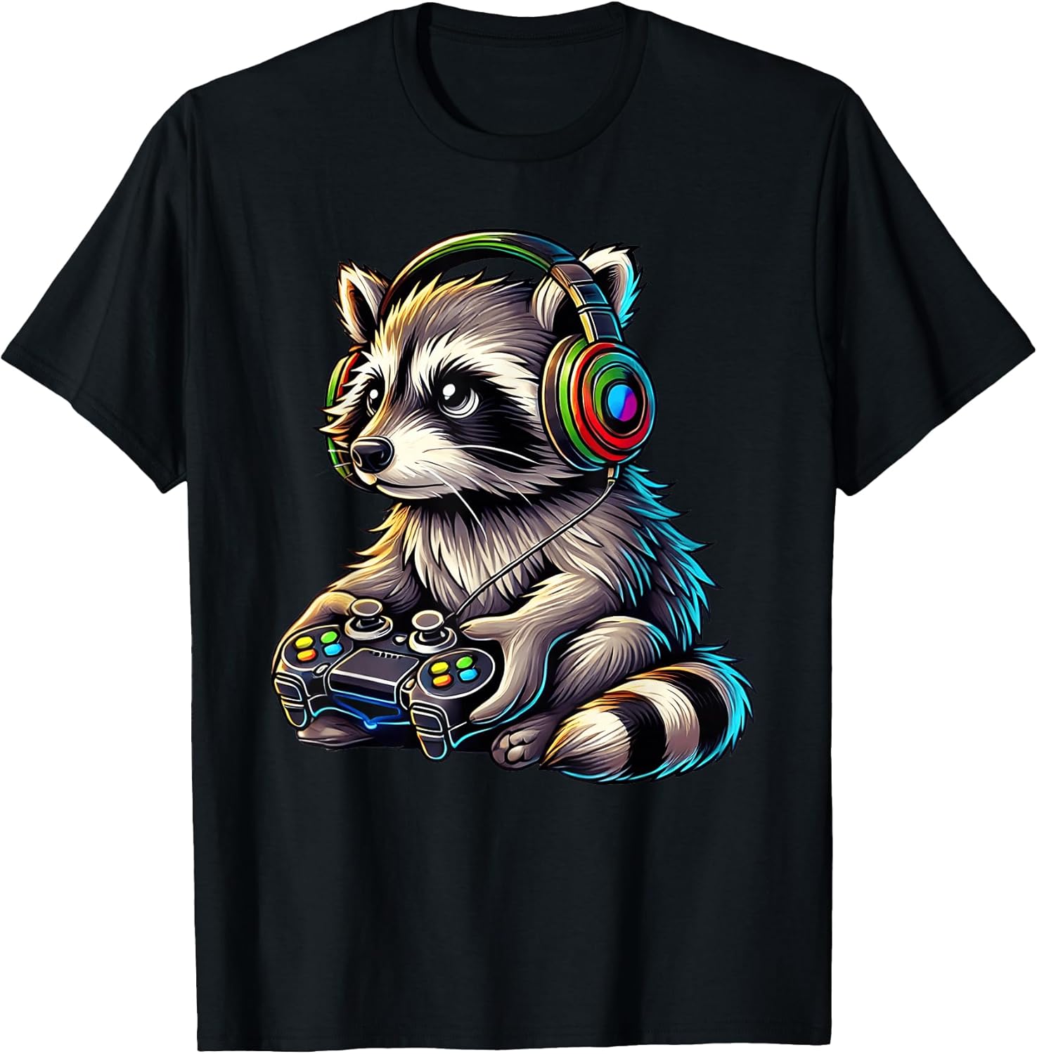 Gaming Raccoon Video Games Raccoon Lovers Gamers Boys Men T-Shirt