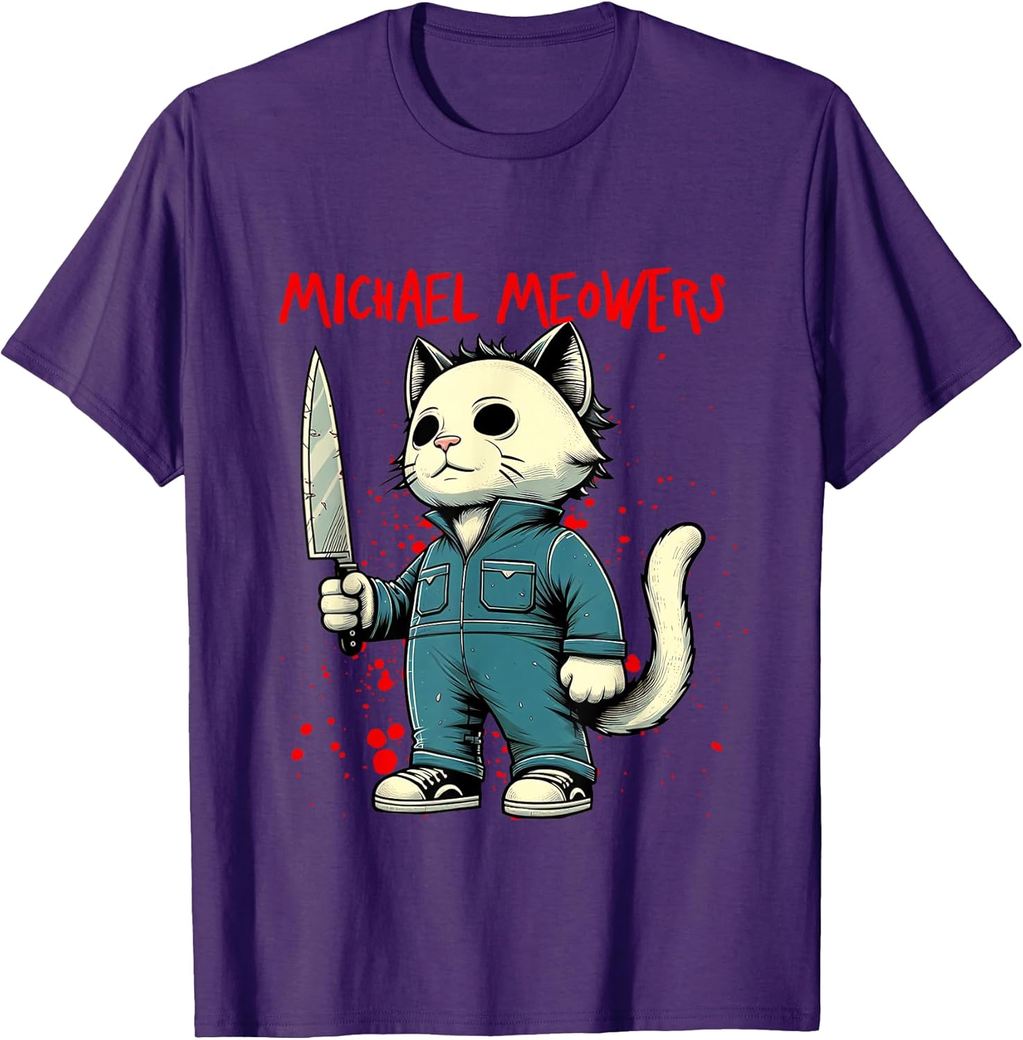 Funny Cat Horror Movies Cute Halloween for Cat Kitty Lovers T-Shirt