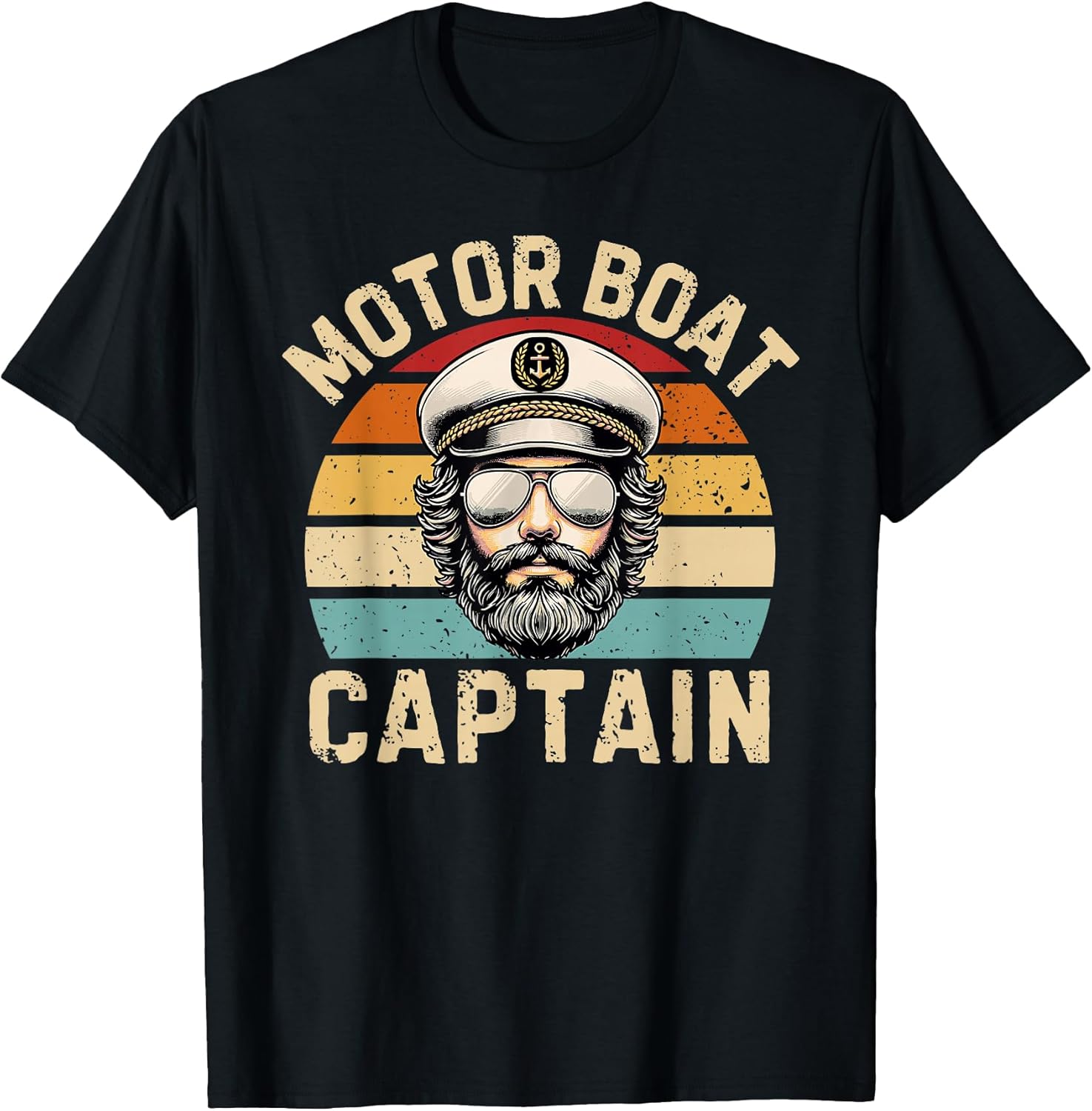 Funny Retro Motor Boat Captain T-Shirt