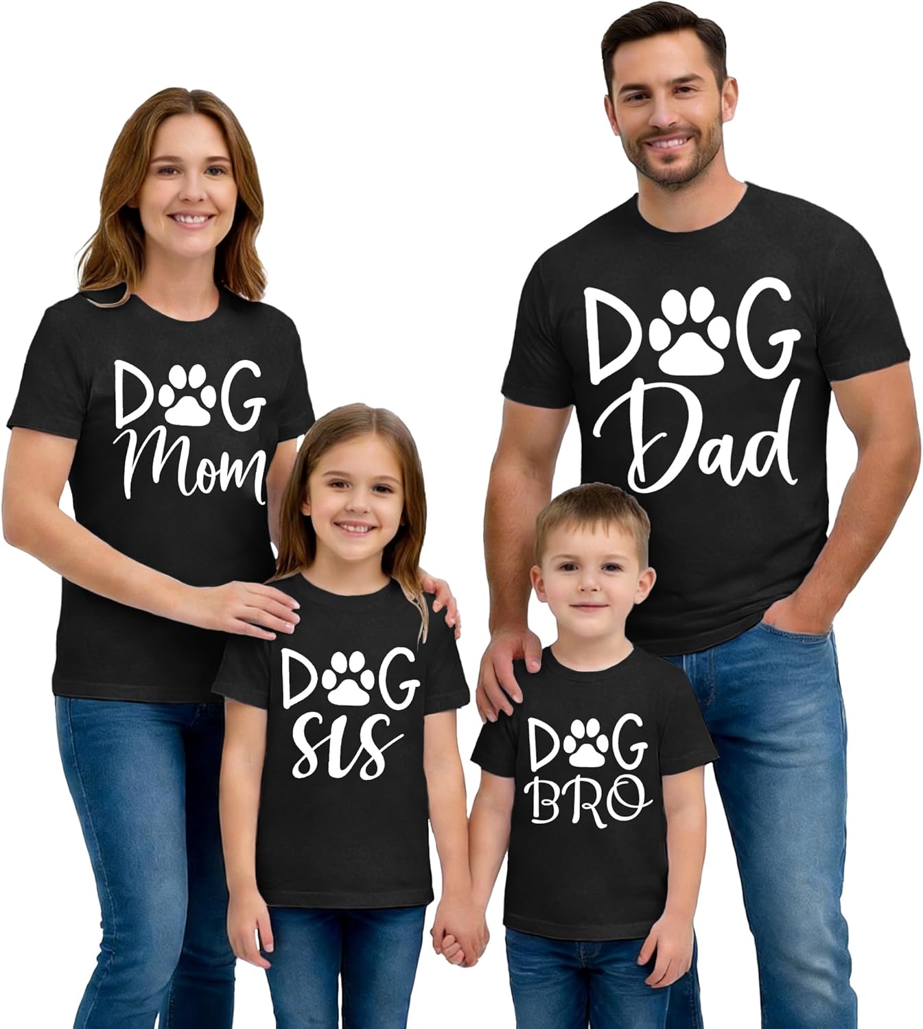 Family Dog Shirts Couples Matching Dog Dad Mom T-Shirt Pet Lover Tee Tops