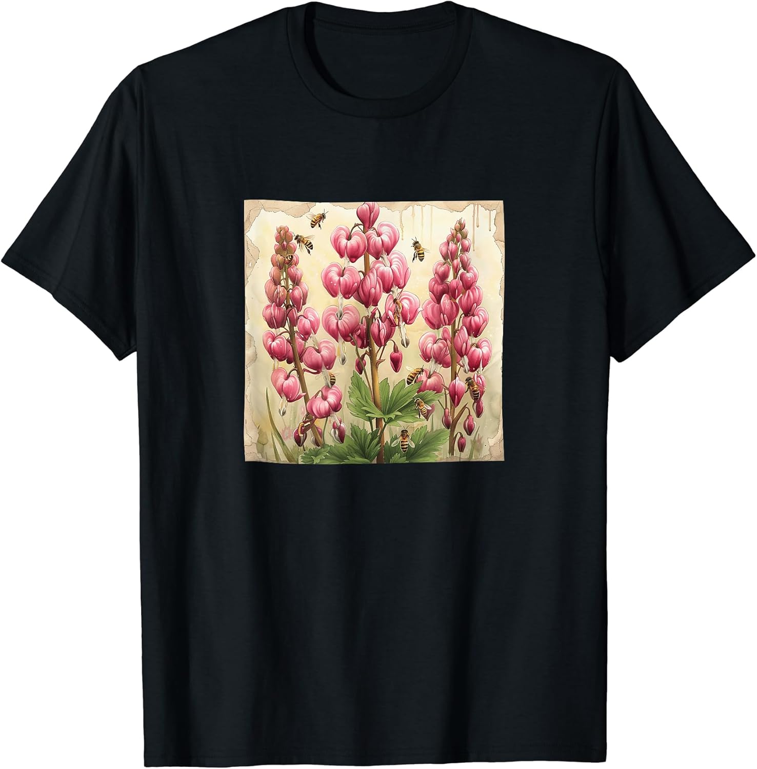 Bleeding Heart Blooming With Bees Around Merch