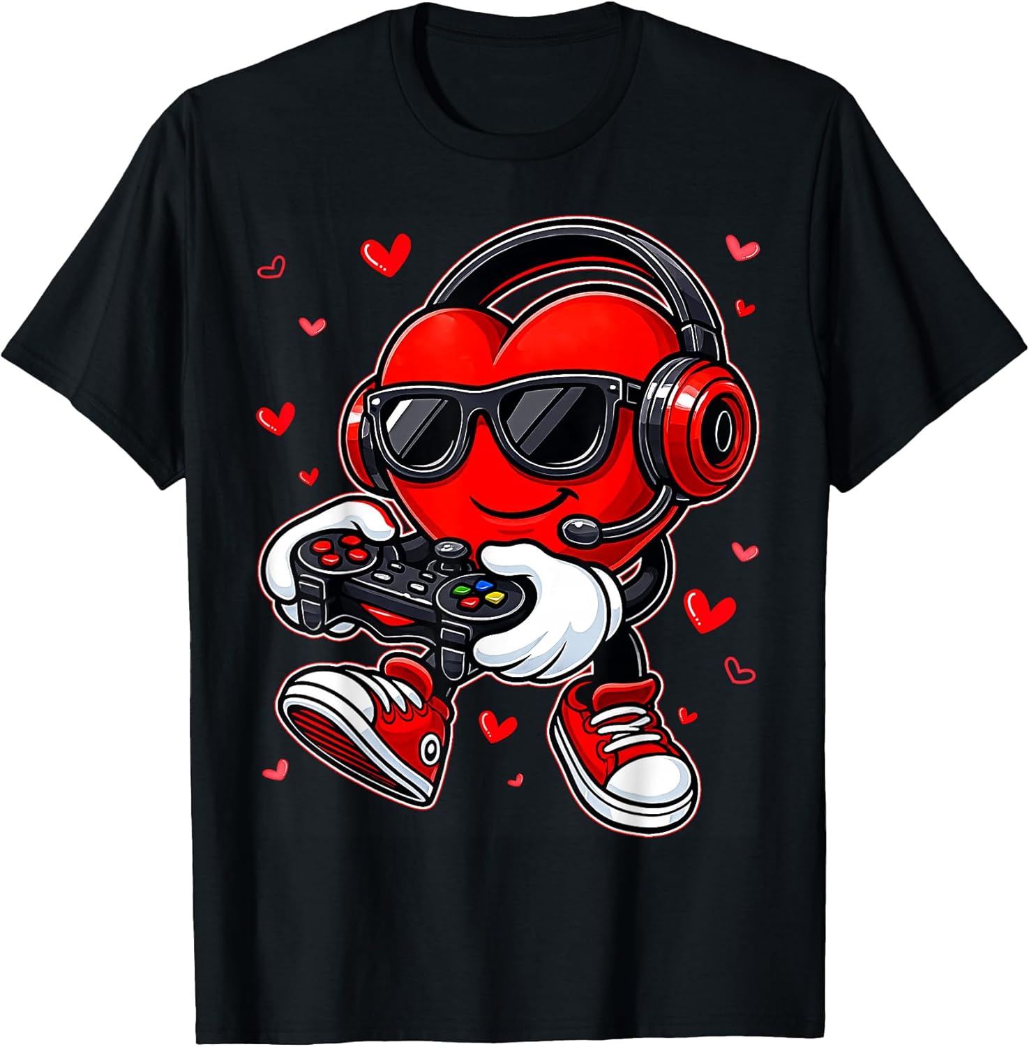 Funny Heart Gamer Gaming Men Valentine Boys Kids T-Shirt