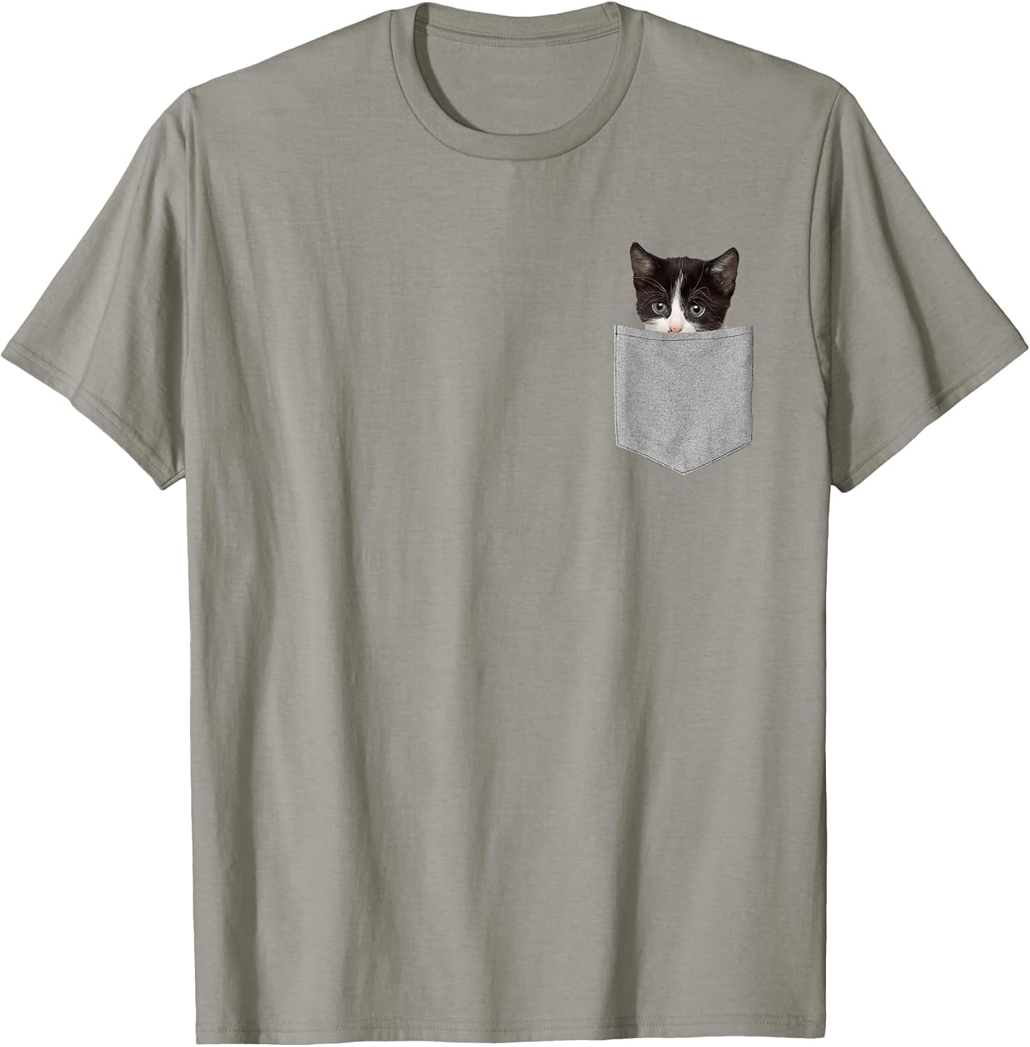 Cute Cat Peeking in Pocket T-Shirt Cat Lover Tshirts T-Shirt