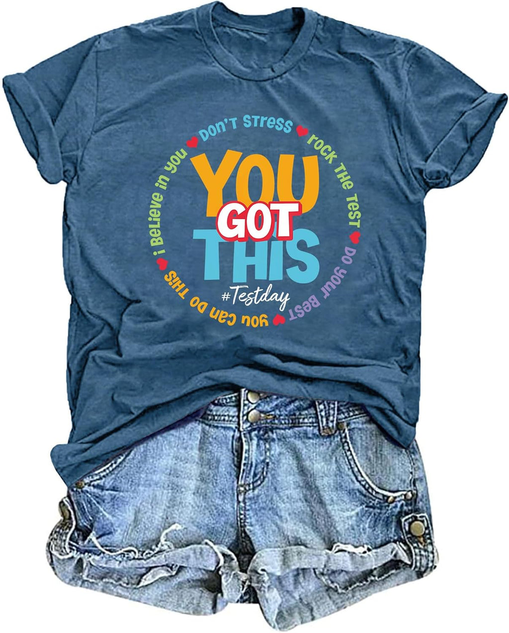 Testing Shirts for Teachers Women You Got This Shirt Testing Teacher Tshirts Motivational Short Sleeve Test Day Tee Tops