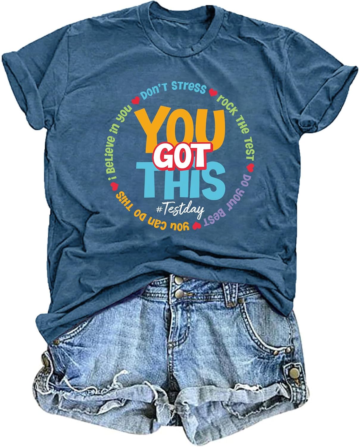 Testing Shirts for Teachers Women You Got This Shirt Testing Teacher Tshirts Motivational Short Sleeve Test Day Tee Tops
