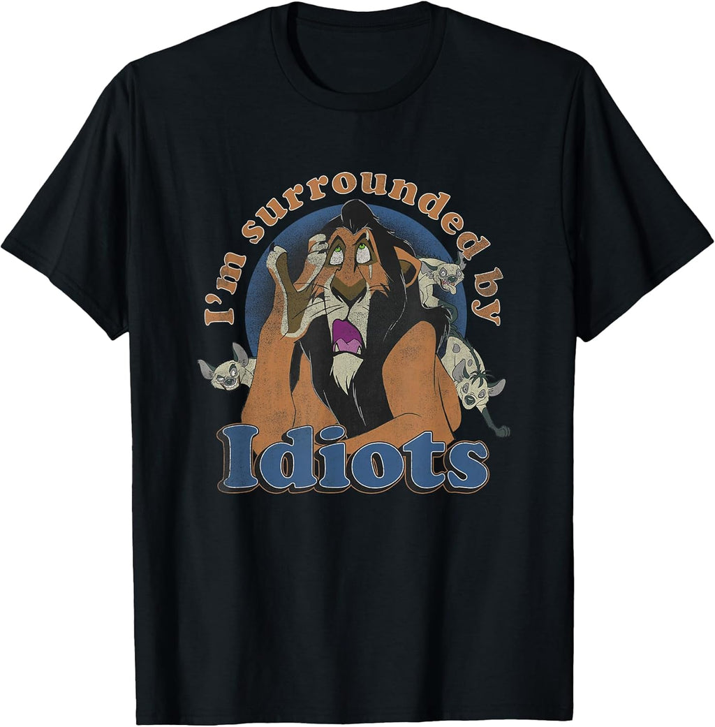 The Lion King Scar I'm Surrounded by Idiots Retro T-Shirt
