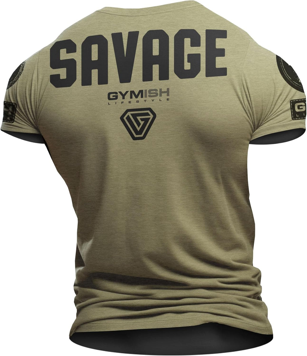 Savage Back Workout Gym Deadlift Lifting T-Shirt for Men Motivational Shirt