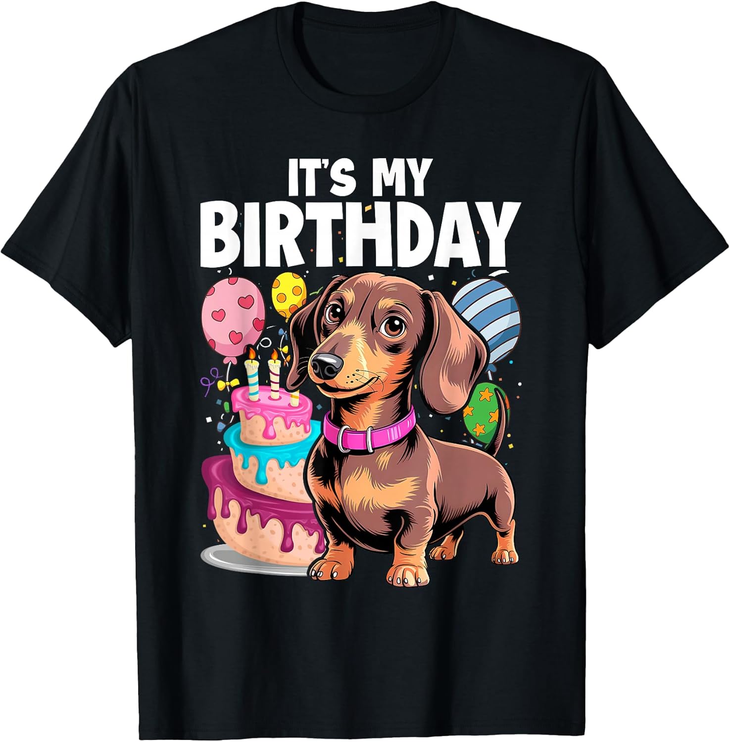 Its My Birthday Dachshund Funny Party Dog Lover T-Shirt