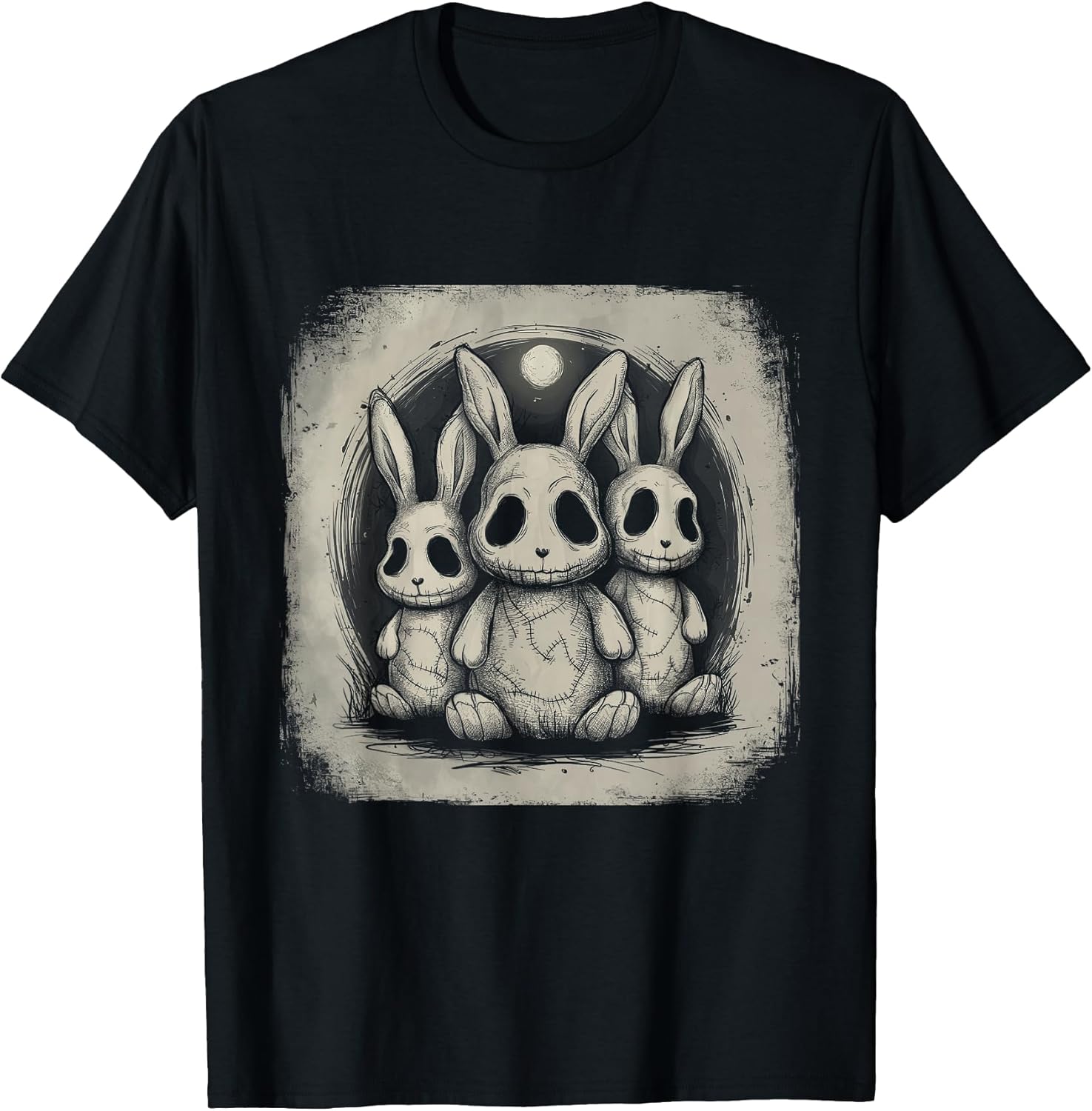 Creepy Bunny Rabbits Easter Horror Goth Grunge Alt Aesthetic T-Shirt