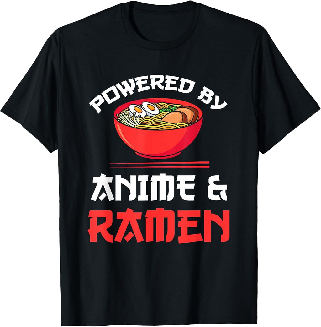 Powered by Anime & Ramen Merchandise,Short Sleeve T-Shirt