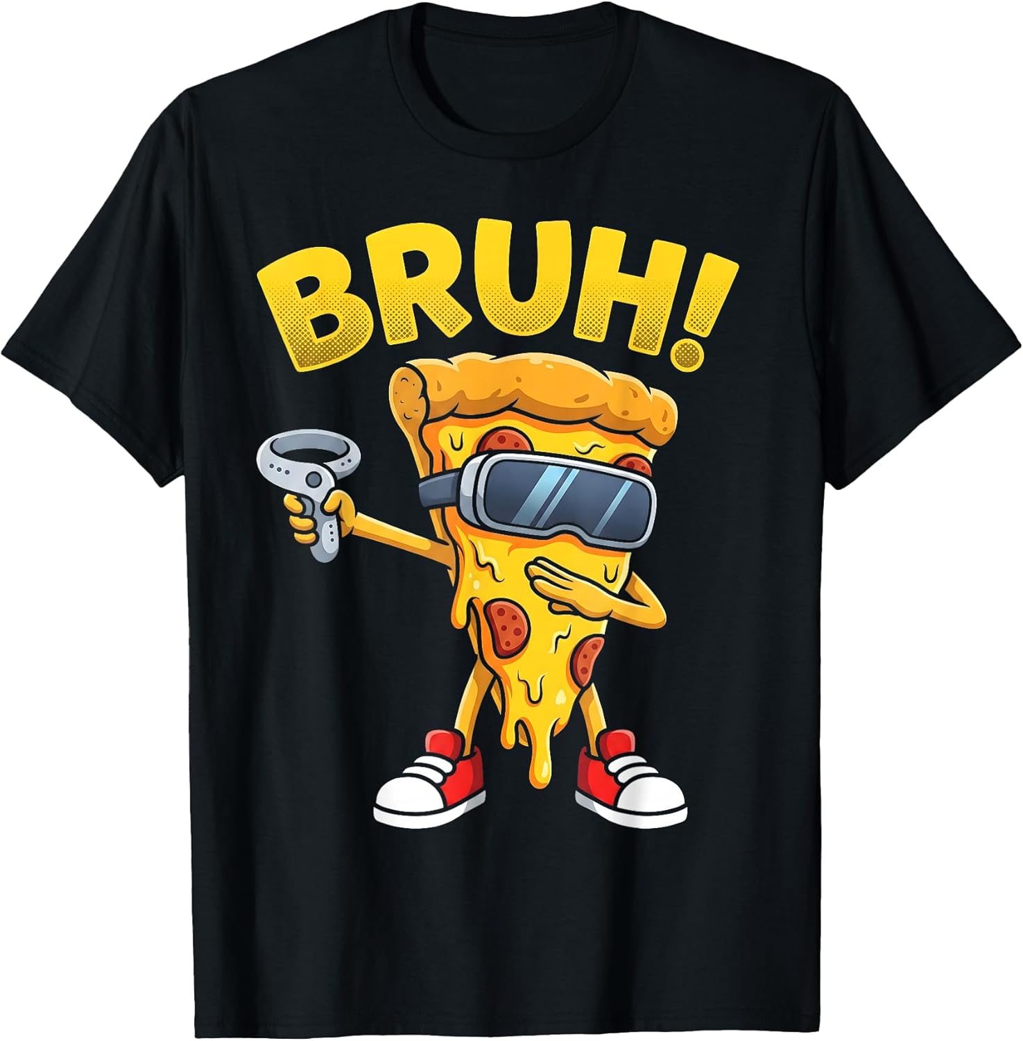 Dabbing Gamer Pizza Slice Video Gaming Virtual Reality VR T-Shirt