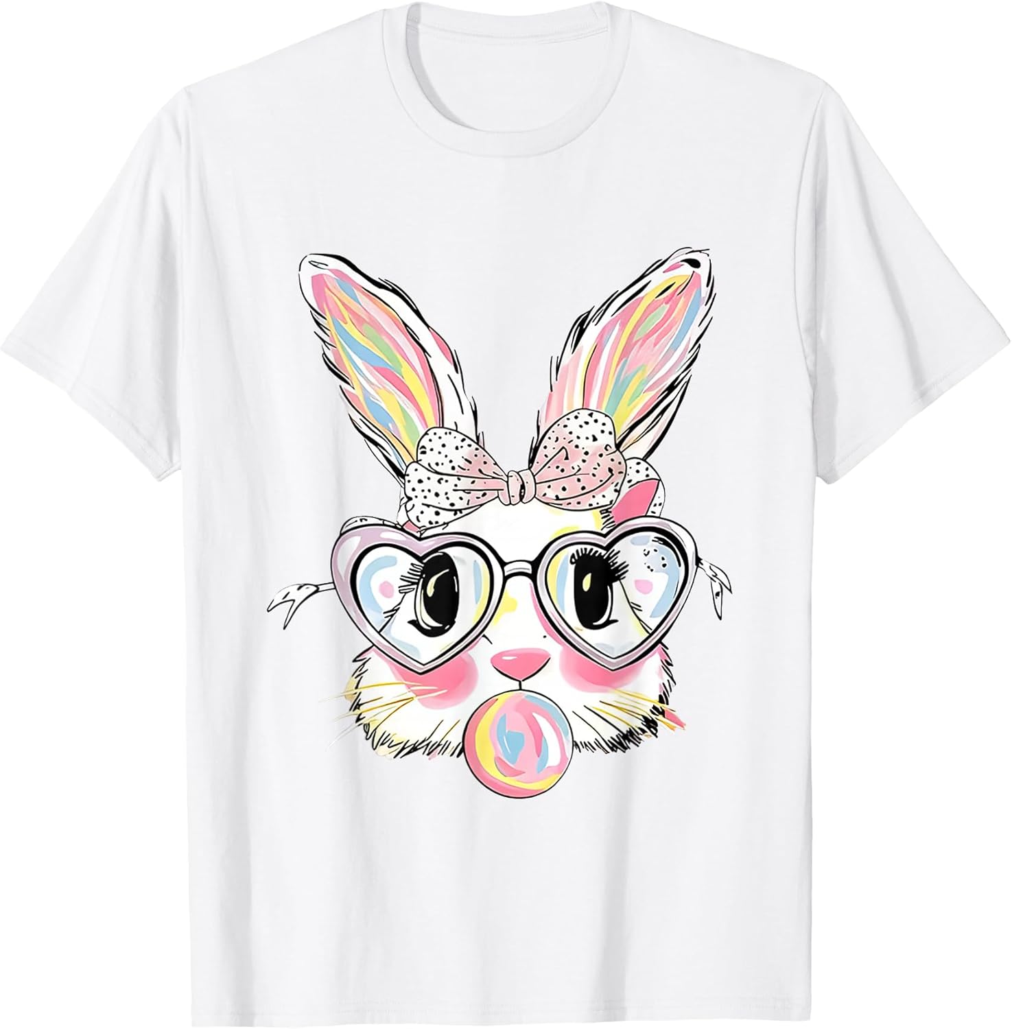 Pink Bubble Gum Cute Rabbit Easter Bunny Kid Shirt