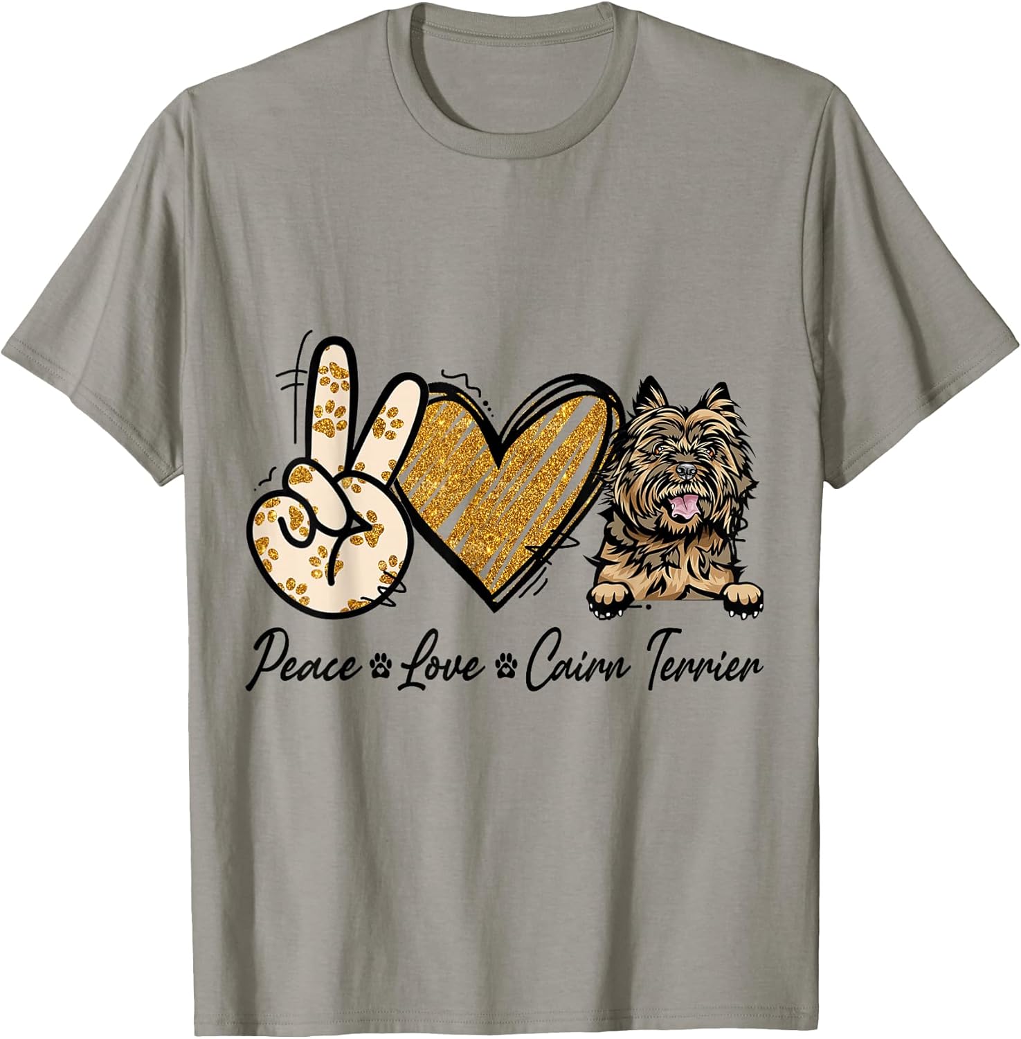 Peace Love Cairn Terrier Funny Dog Lover T-Shirt