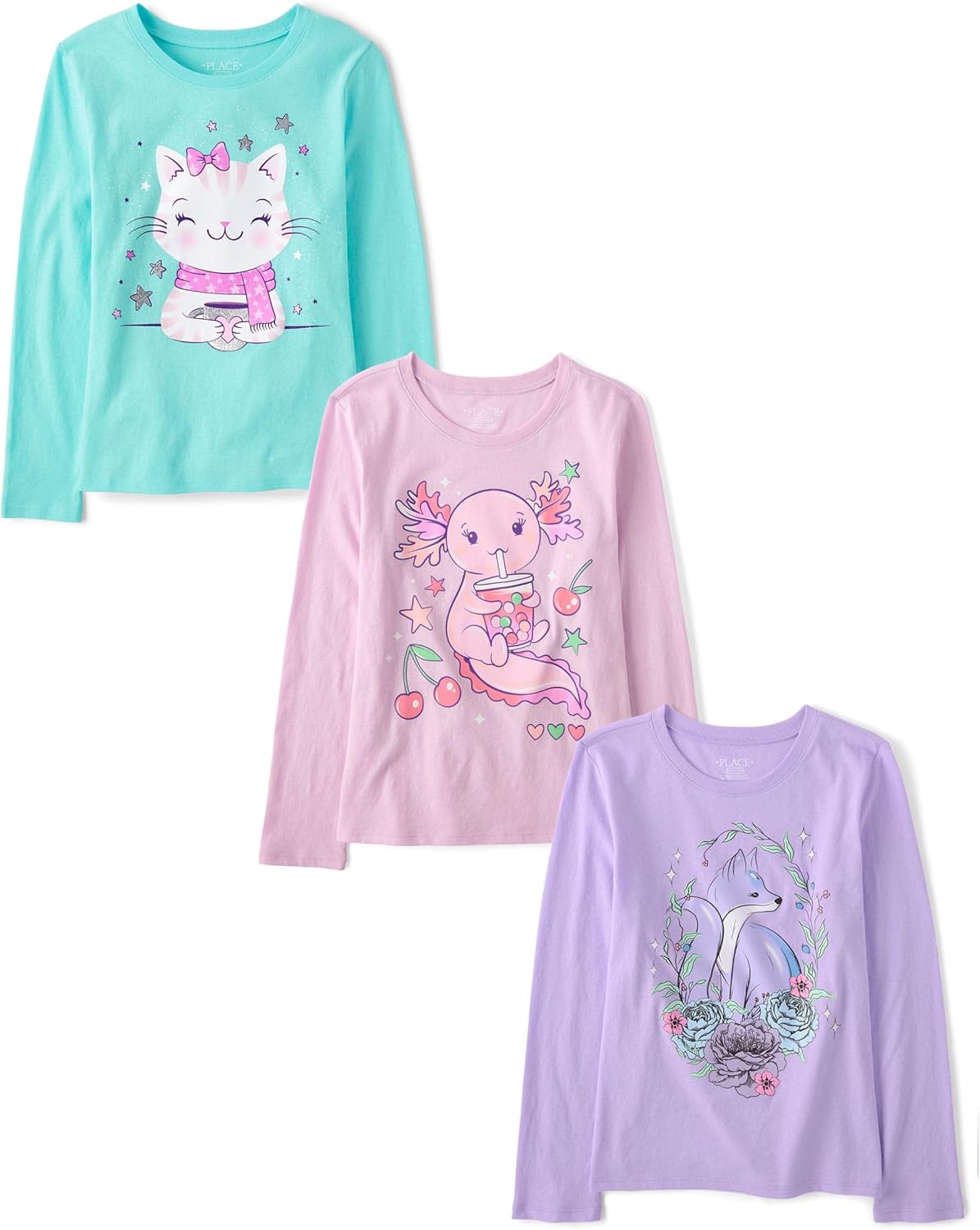 girls Assorted Everyday Long Sleeve Graphic T-shirts