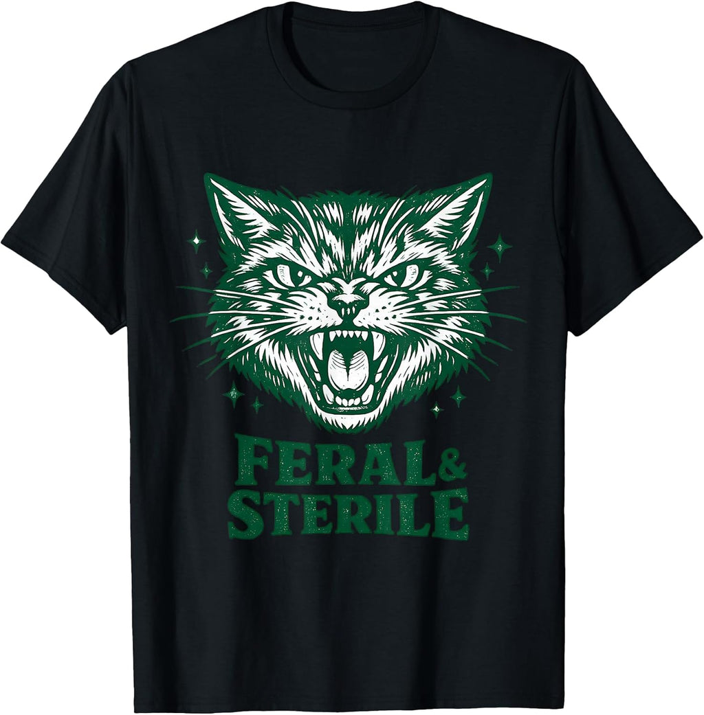 Feral & Sterile Retro Cat TNR Mom Funny Women Cat Lover T-Shirt
