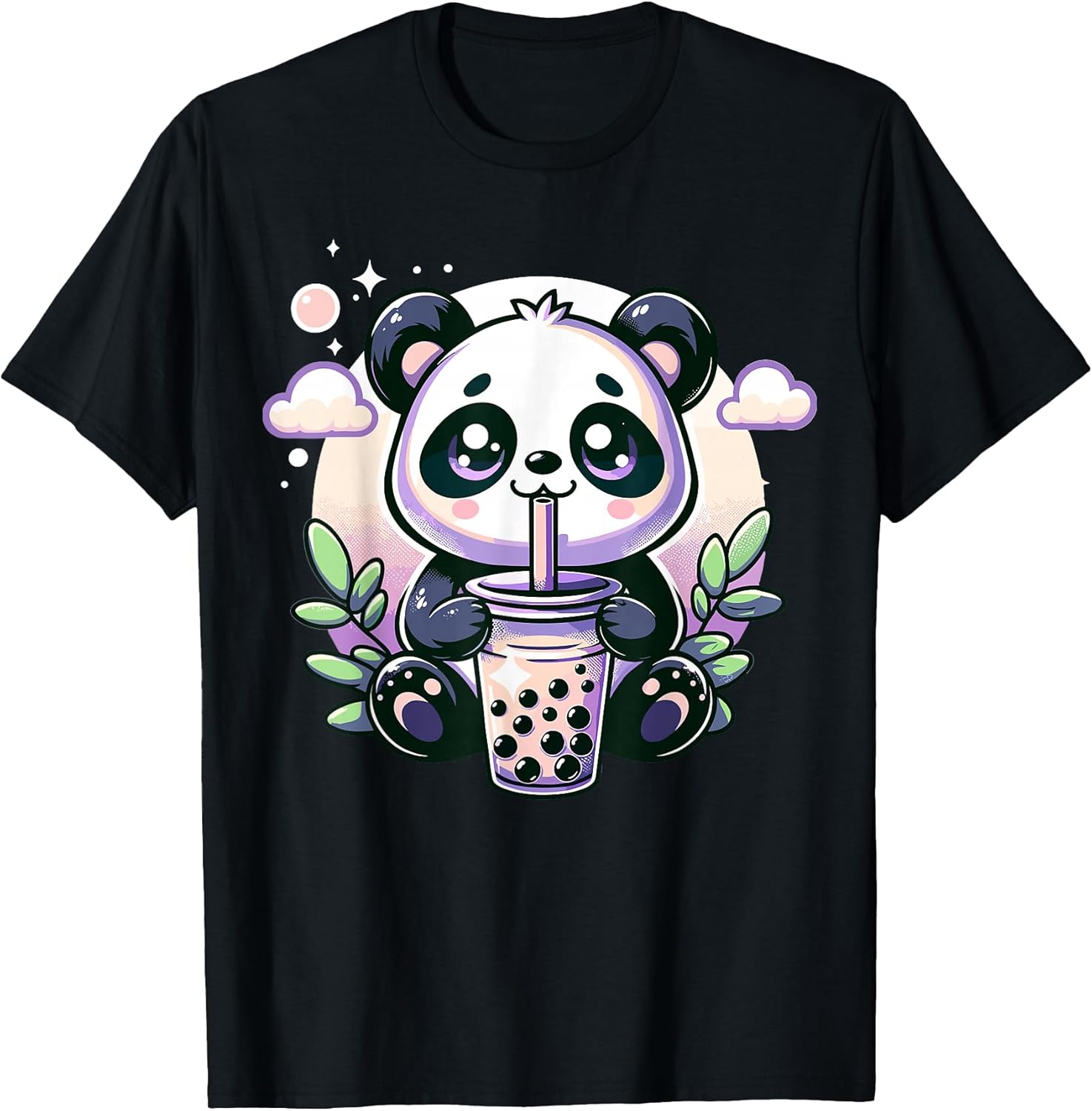 Kawaii Panda Anime Boba Drink Bubble Tea Kids Teen Girl Boy T-Shirt