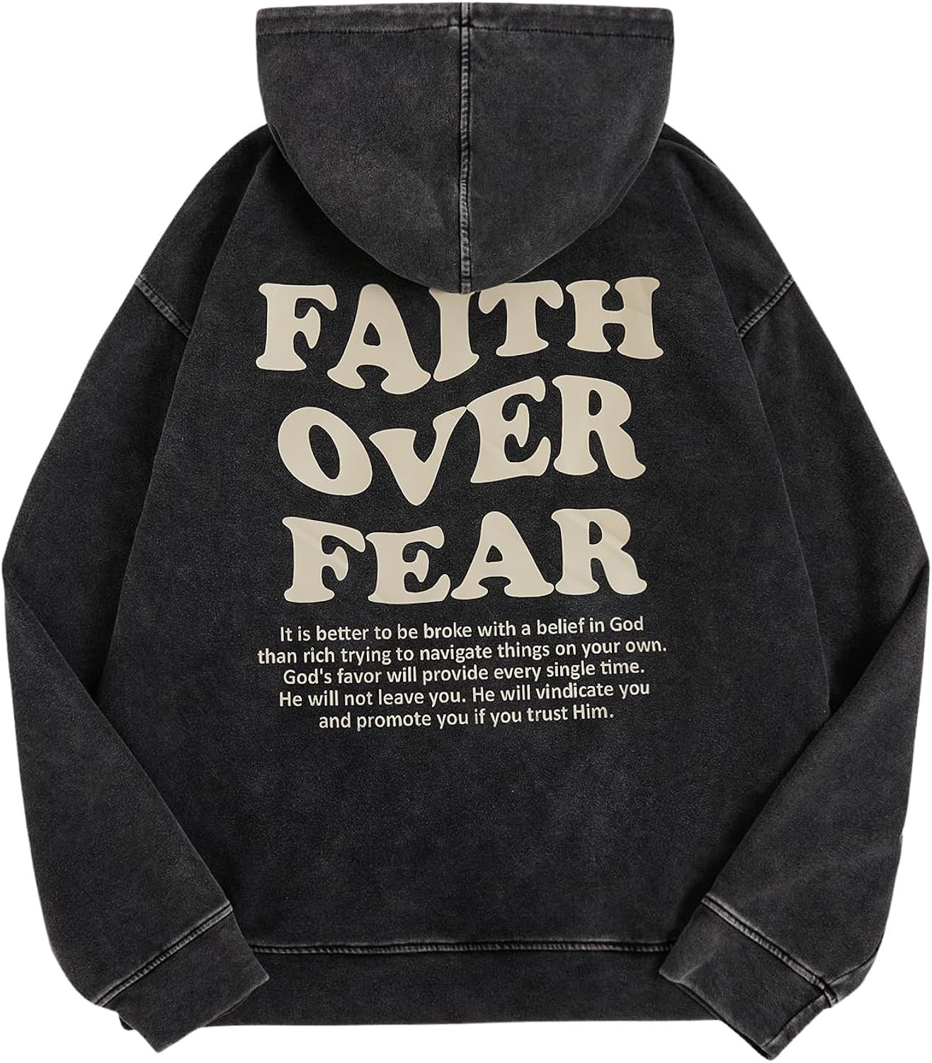 Men's Y2k Letter Graphic Distressed Long Sleeve Hoodie Vintage Hipster Loose Fit Hooded Sweatshirt