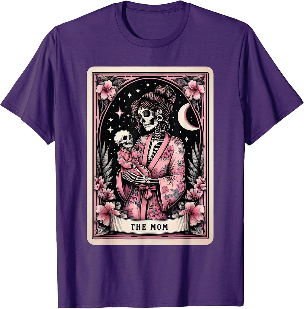 Funny The Mom Tarot Card Skeleton Mama Coffee