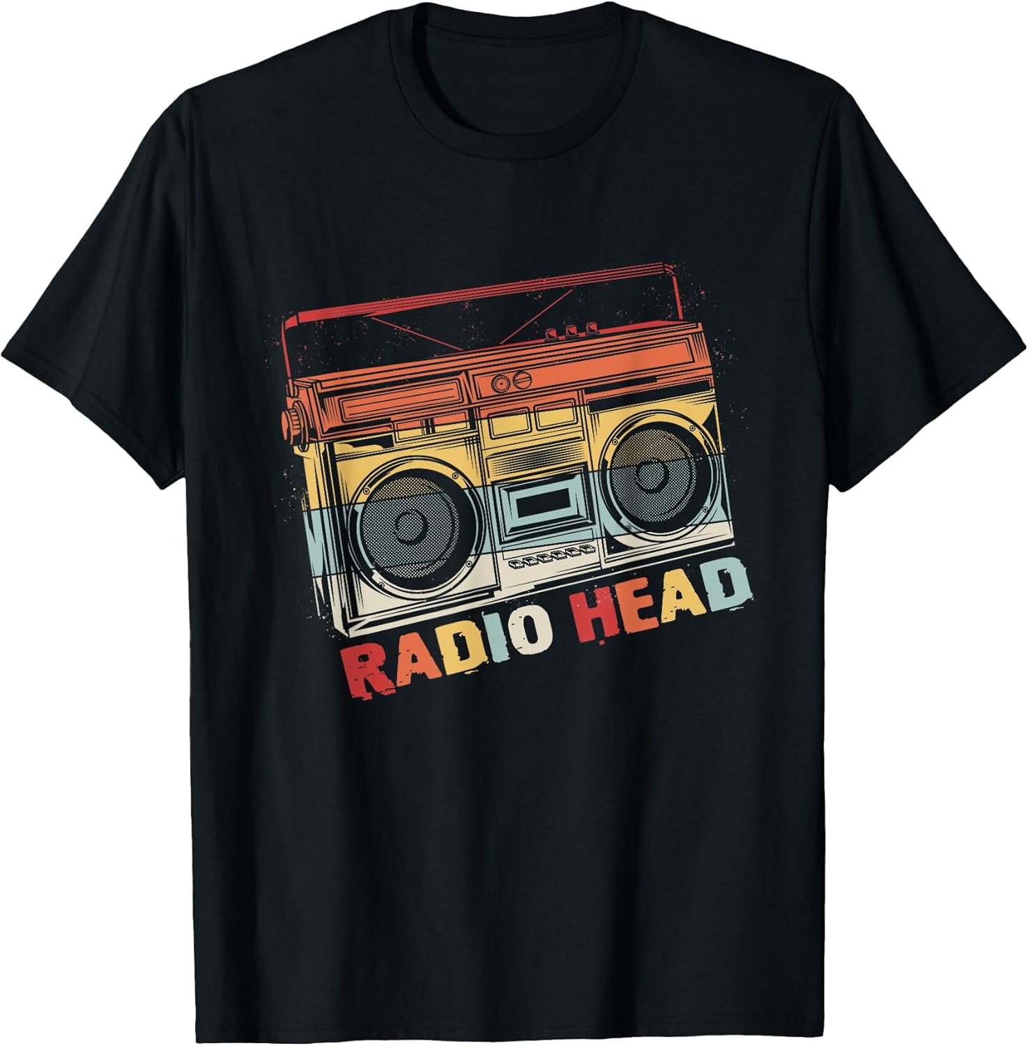 Vintage Radio in Head Music Matching Band Cassette Player T-Shirt