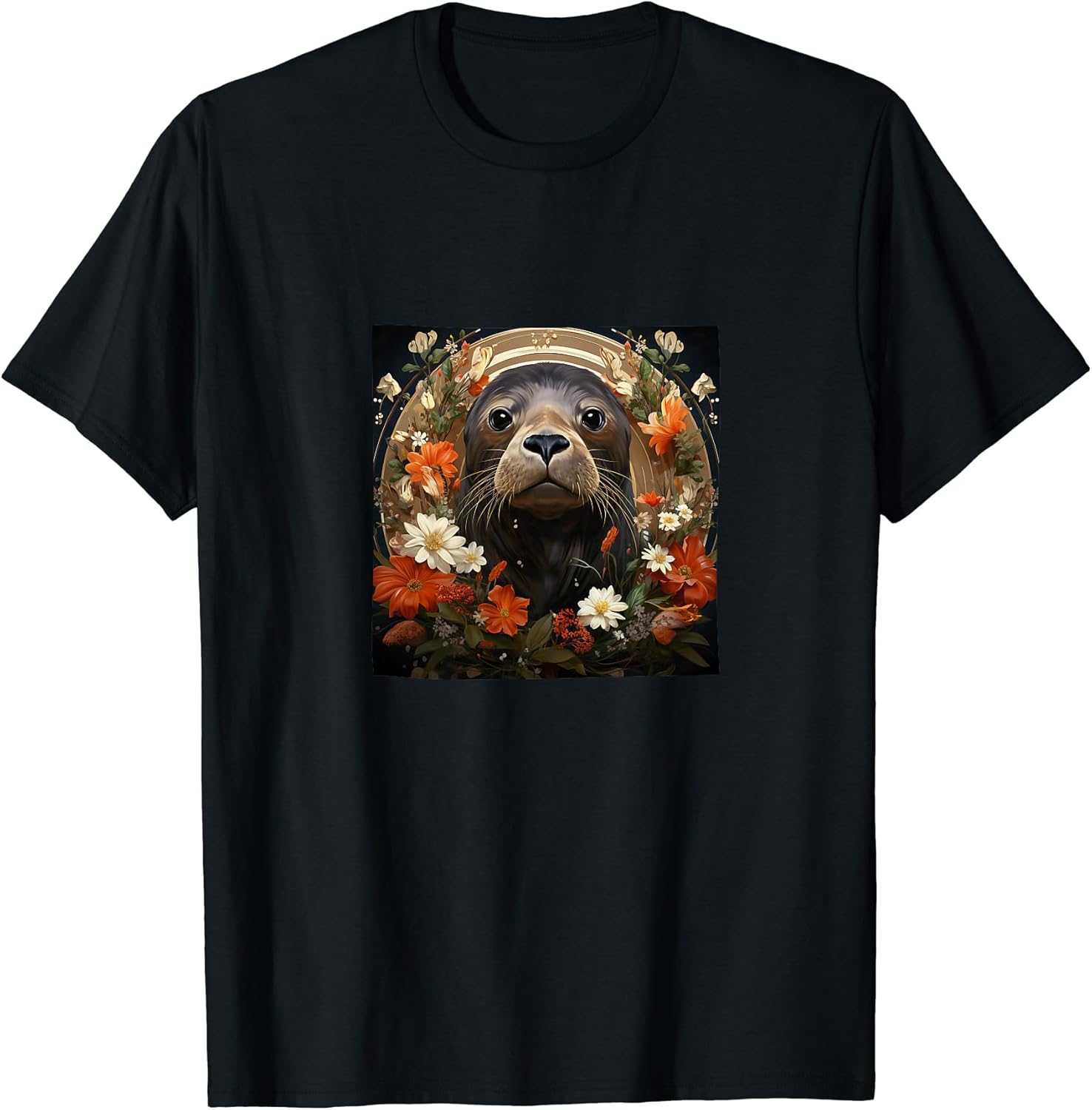 Seal With Flowers Around Boho Style Merch