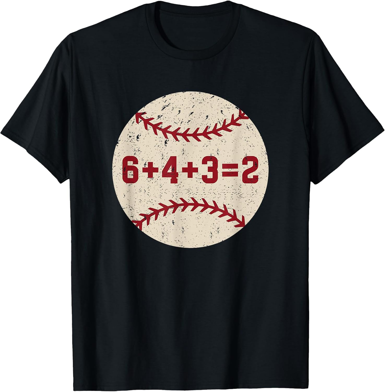6+4+3=2 Baseball Double Play Retro Funny Baseball Player T-Shirt