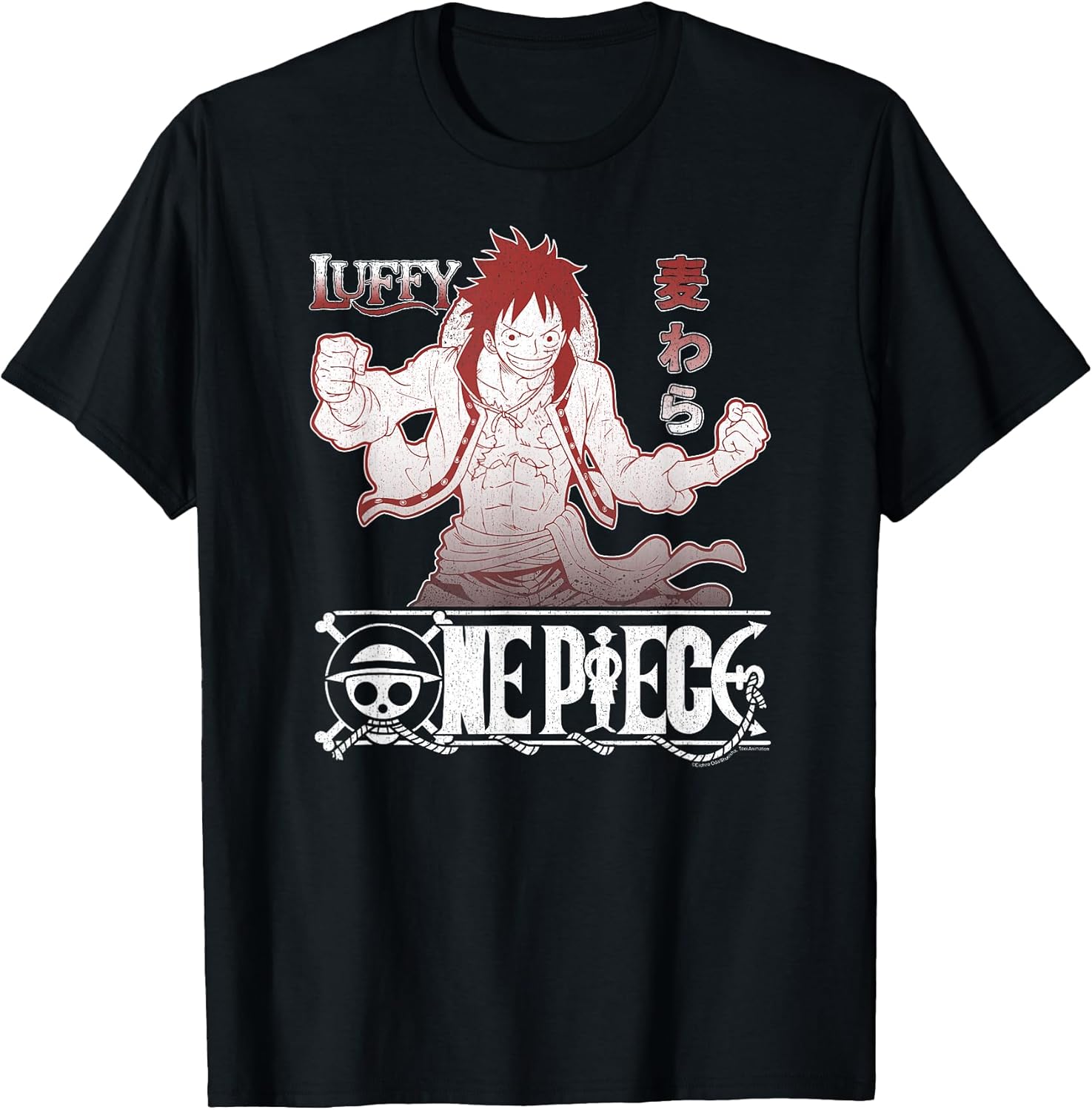 Anime Straw Hat Monkey D. Luffy with Logo T-Shirt