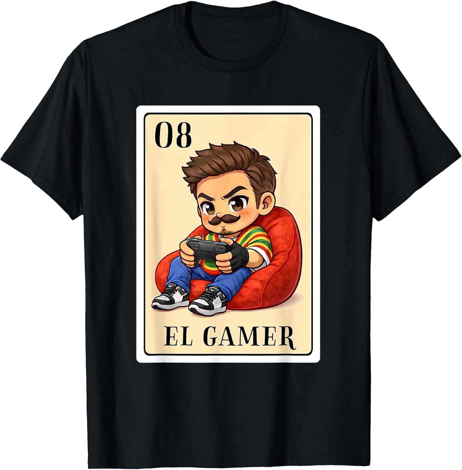 El Gamer Gaming Mexican Bingo Card Video Game Controller T-Shirt