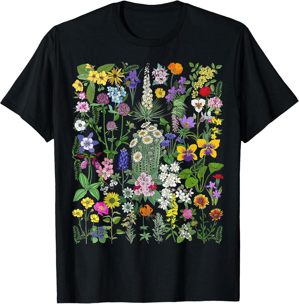 Flower Graphic Tee For Men and Women Floral Nature