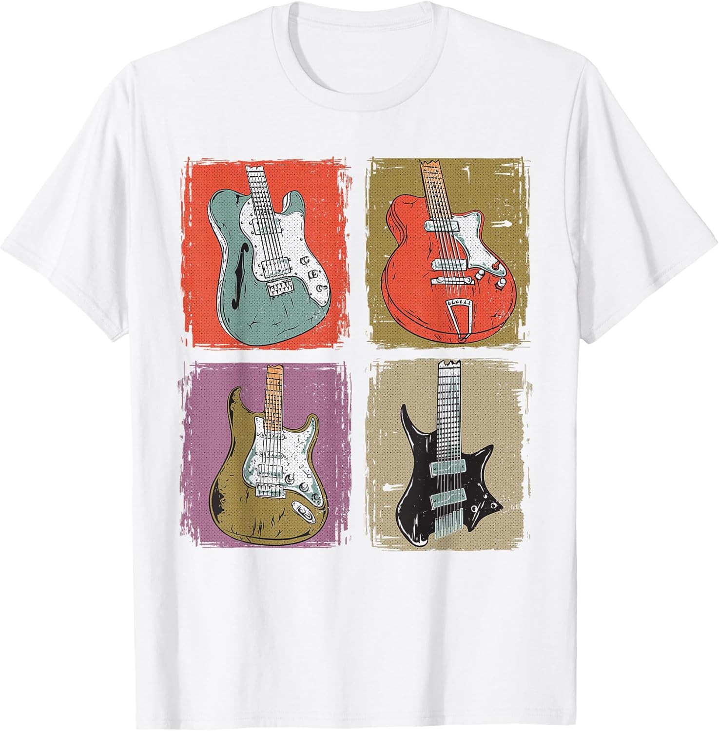 Electric Guitar Collection Band Guitarist Vintage Music T-Shirt