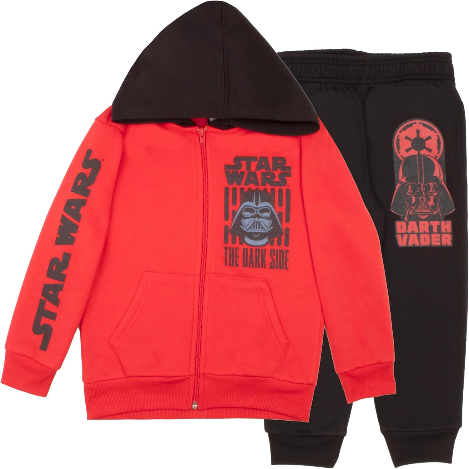 Boys Matching Sets Darth Vader Pullover Hoodie and Jogger Fleece Set for Boys 2 Piece Bundle