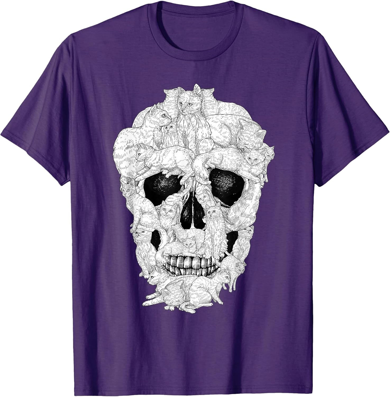 Best Cat Skull for Men Women Halloween Skeleton Cat Lover T-Shirt
