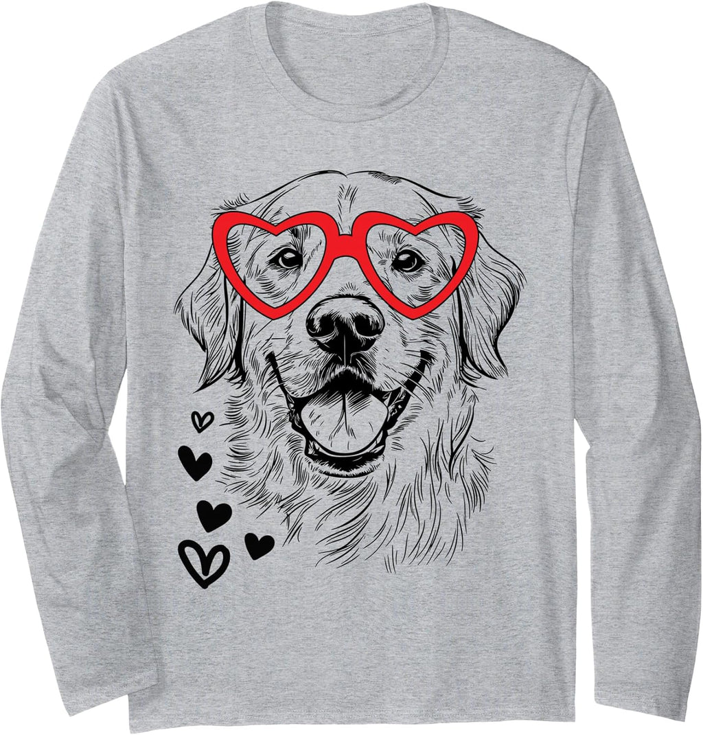 Golden Retriever Valentine's Day for Dog Pet Lover Men Women Long Sleeve T-Shirt