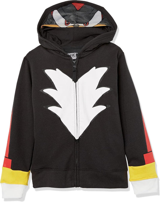 Sega Sonic The Hedgehog Shadow Costume Zip Up Fleece Hoodie-Boys 4-20