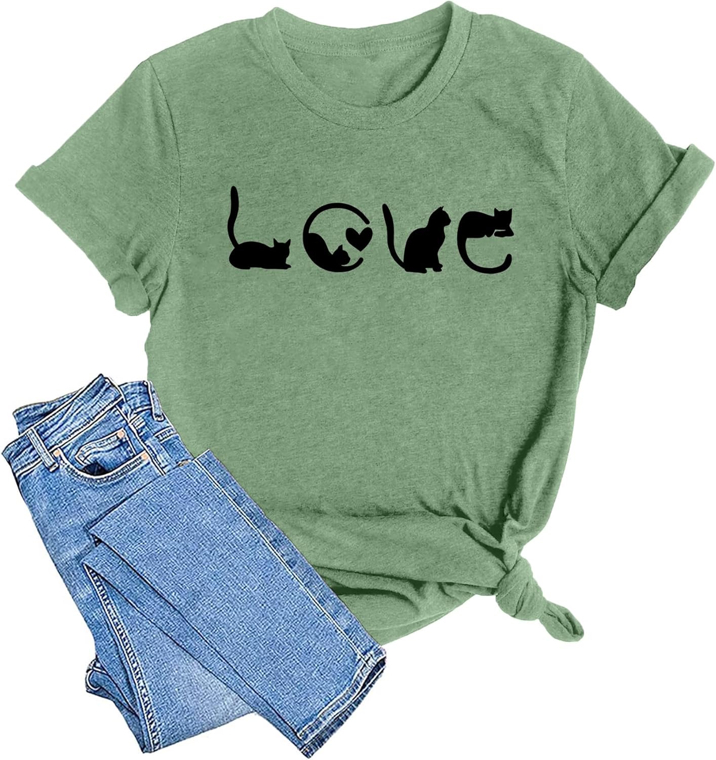 Cat Mom Shirts for Women Cat Mama T-Shirts Pet Lover Gifts Shirts Funny Cat Graphic Tees Shirts