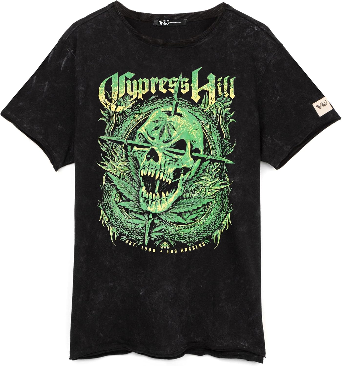 T-Shirt Unisex Skull Band Logo Distressed Music Tee Top