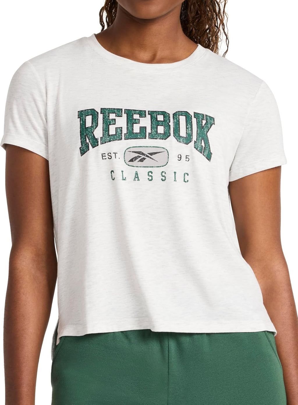 Women's Classic Athletic Graphic Crewneck Cropped T-Shirt