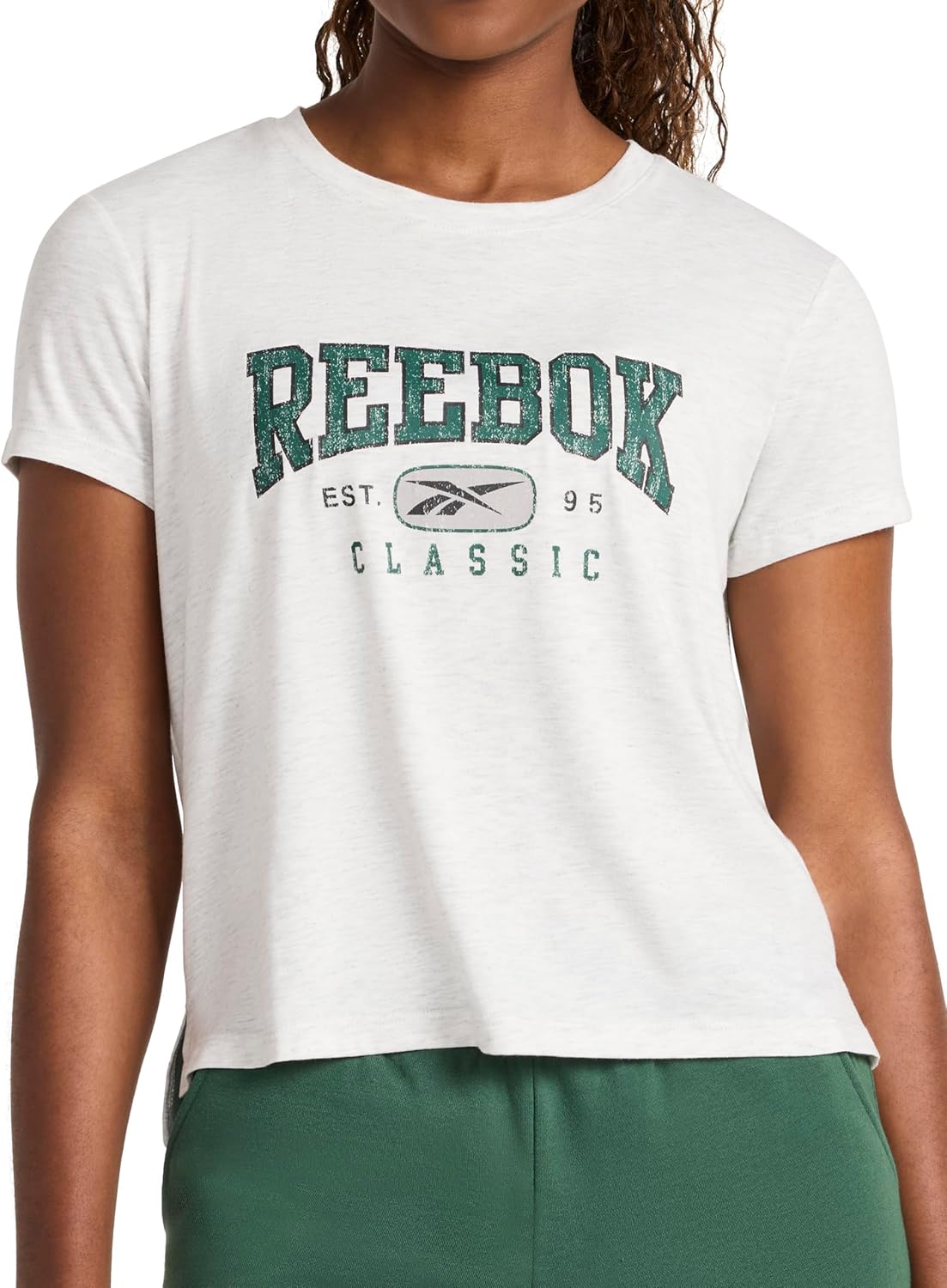 Women's Classic Athletic Graphic Crewneck Cropped T-Shirt