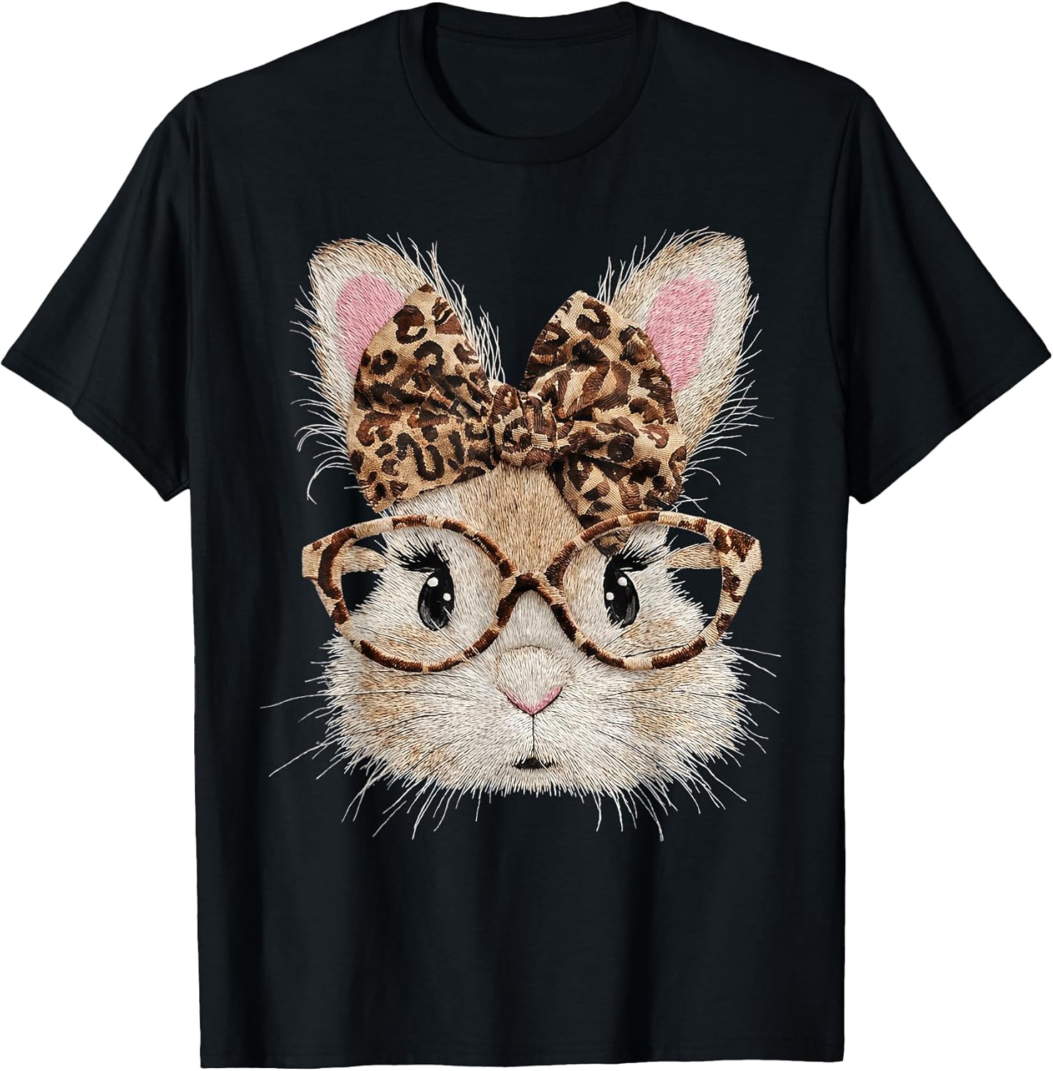 Happy Easter Leopard Bunny Glasses Coquette Bow