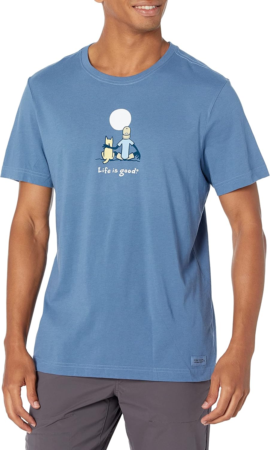 Mens Jake and Rocket Moon Cotton Tee, Crewneck, Short Sleeve Graphic T-Shirt