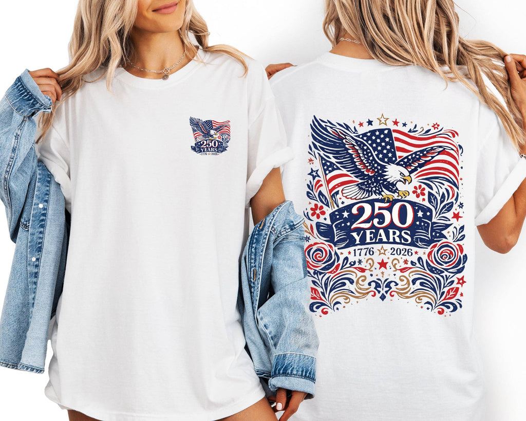 Eagle, Floral, 250 Years, America, Comfort Colors T-Shirt