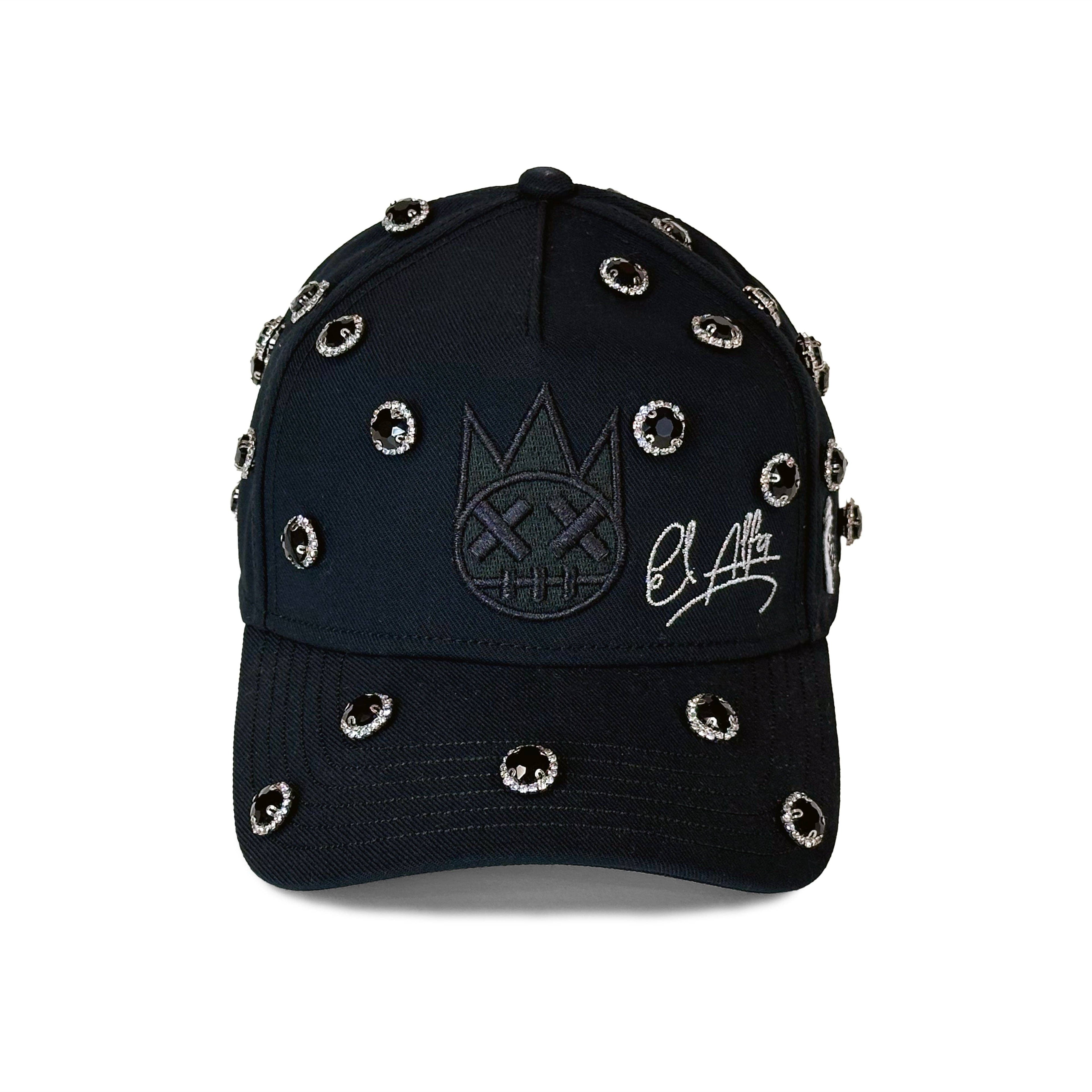 Cult X El Alfa Logo Crystal 5 Panel A Frame Trucker Hat in Black