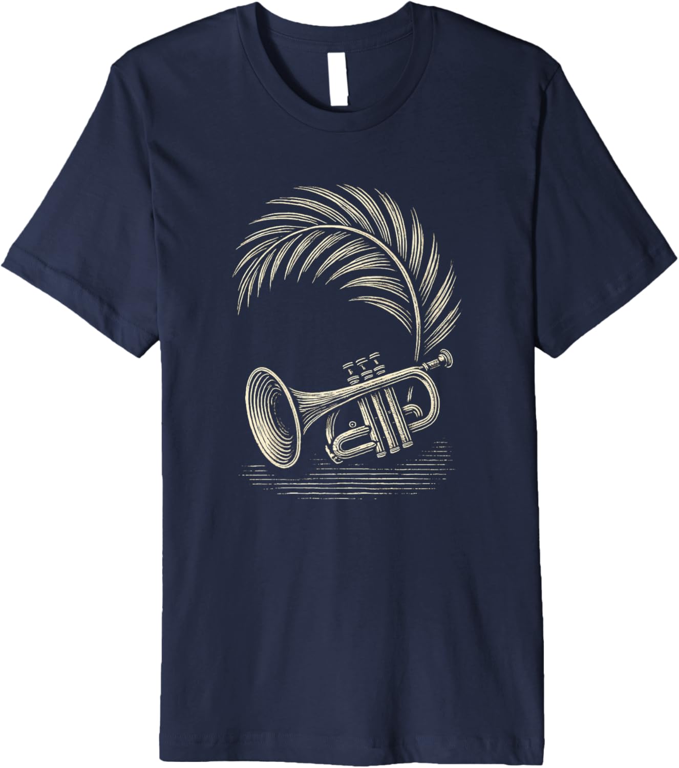 Woodcut Trumpet Palm Premium