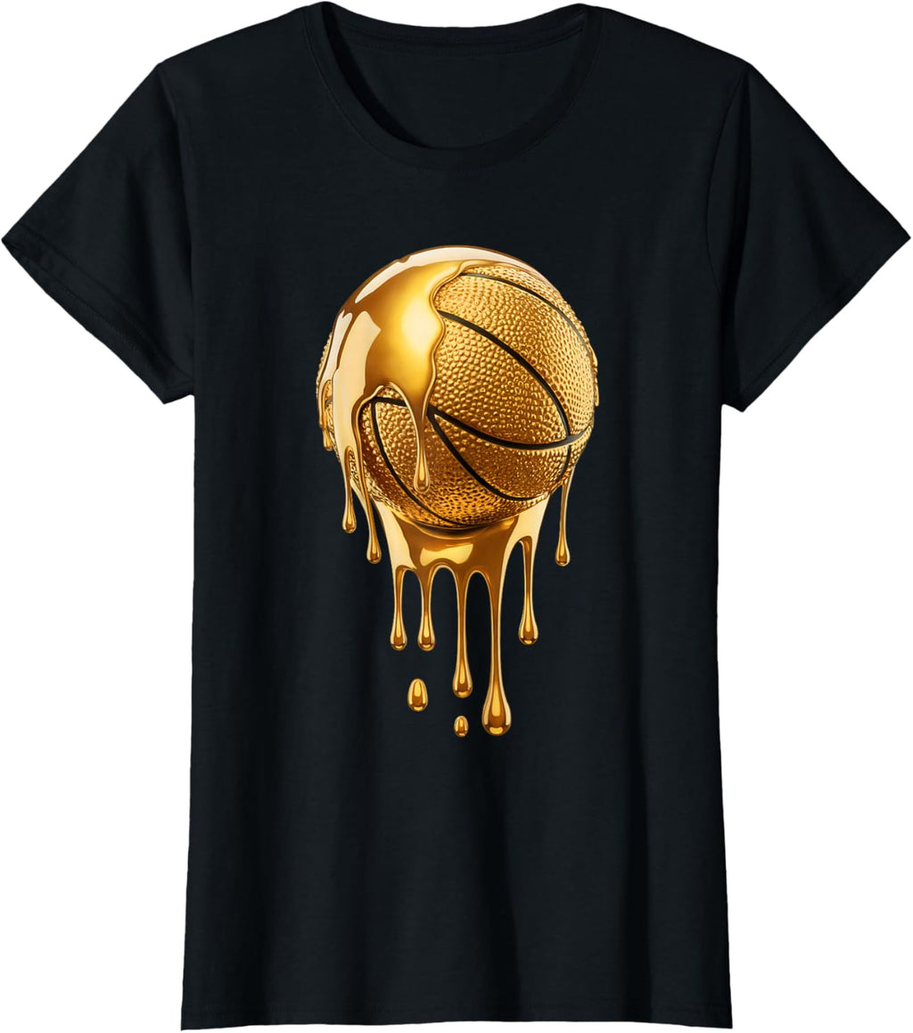 Gold Dripping Basketball Trendy Urban Respect The Drip T-Shirt