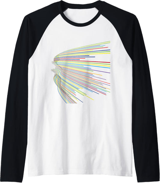 Data Stream Silhouette Raglan Baseball Tee