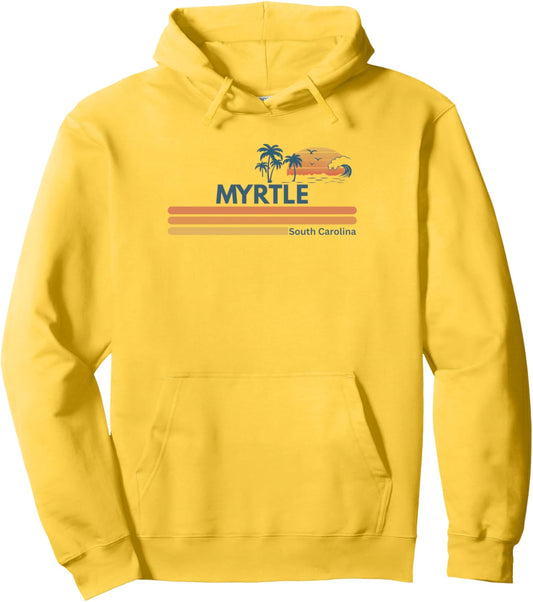 Myrtle Beach South Carolina Summer Palm Tree Men Women Pullover Hoodie