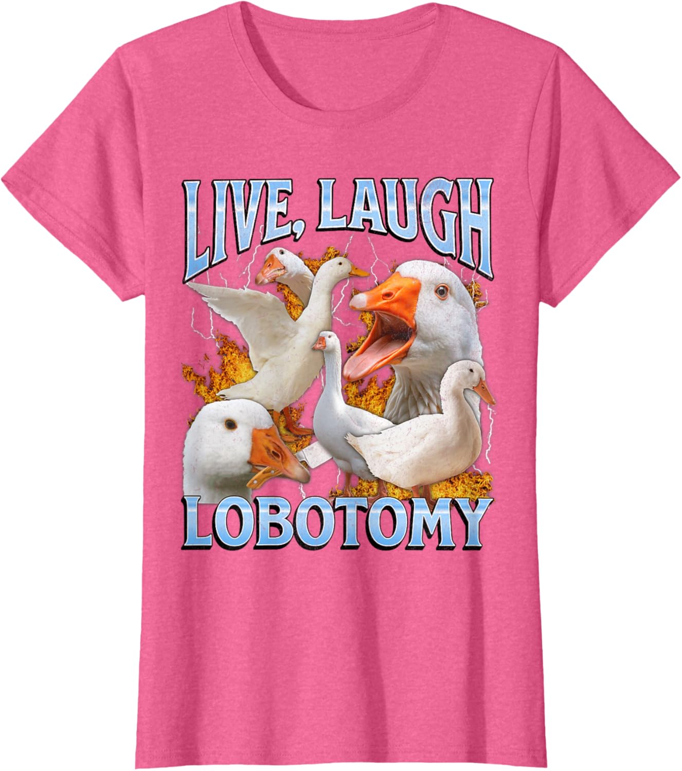 Live Laugh Lobotomy Funny Goose Meme Bootleg Y2K Graphic