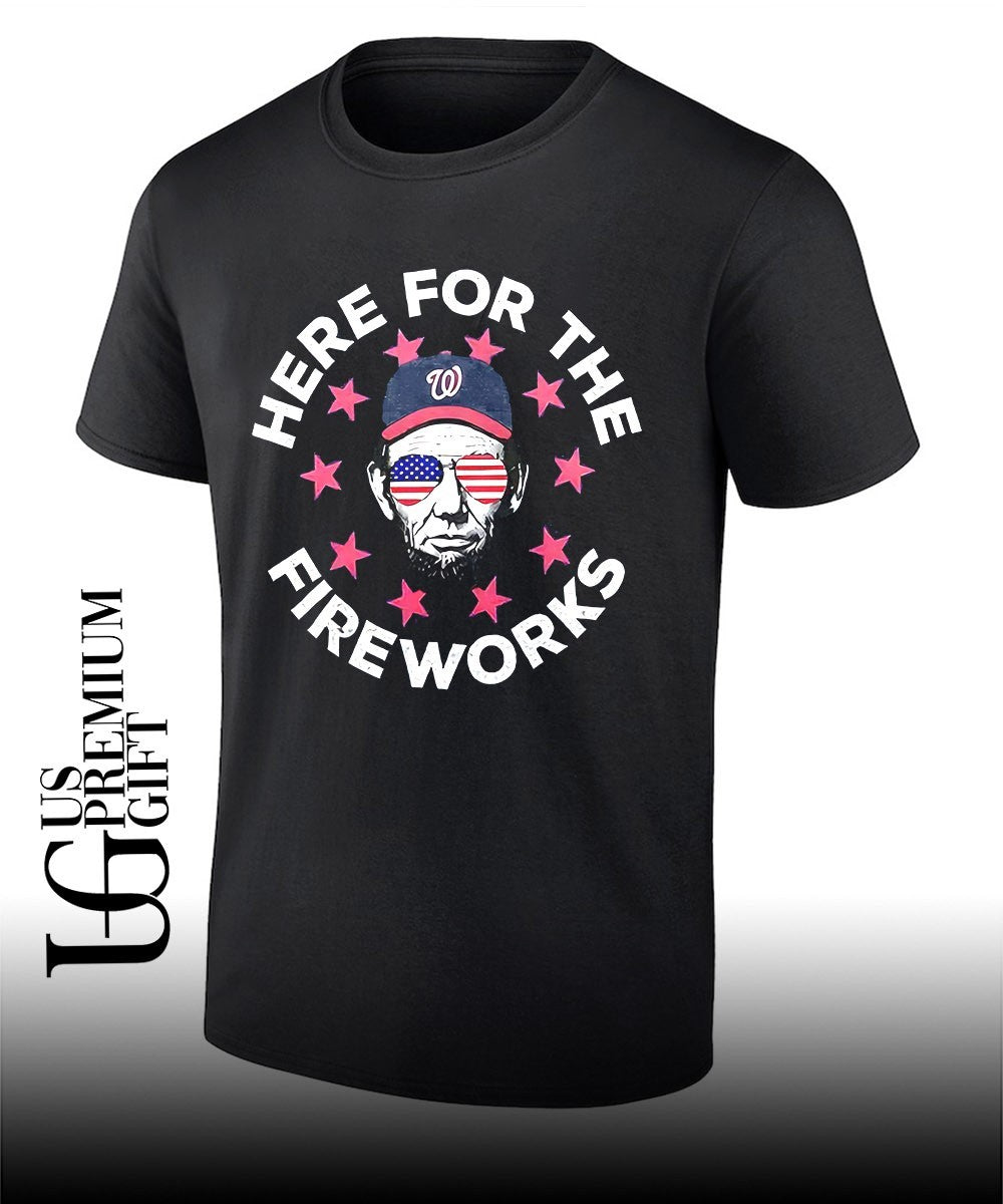 Abraham Lincoln Washington Nationals here for the Fireworks 2026 Nationals 4th Of July Patriotic shirt