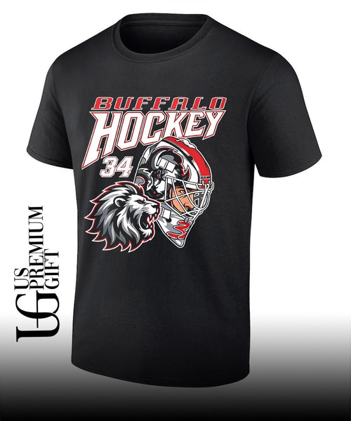 Alex Lyon 34 player Buffalo Hockey mask shirt