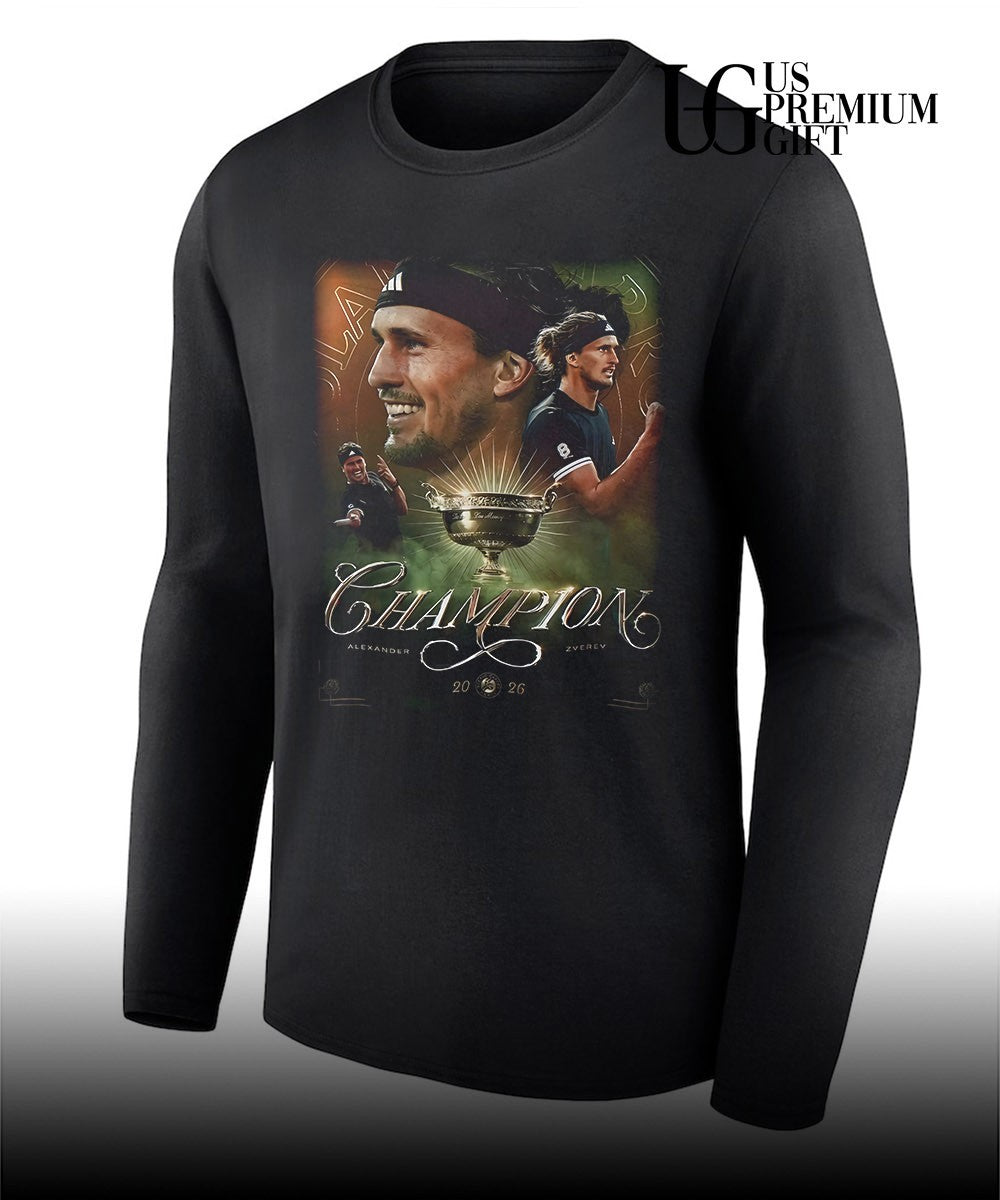 Alexander Zverev 2026 Roland Garros Champions T-shirt