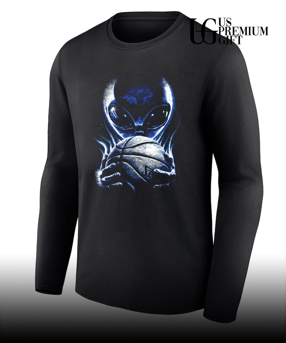 Alien Victor Wembanyama being holding spalding Basketball San Antonio Spurs shirt